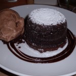 Chocolate Cake with Malted Ice Cream