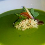 Spring Pea Soup with Crab Salad