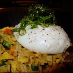 Vegetable Fried Rice with Poached Egg