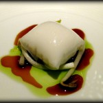Cuttlefish and Coconut Ravioli with Soy, Ginger and Mint, Mungbean Sprouts