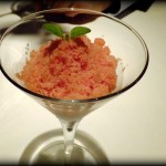 Savory Tomato Ice with Oregano and Almond Milk Pudding