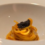 Spaghetti with Brown Squid Broth and Caviar