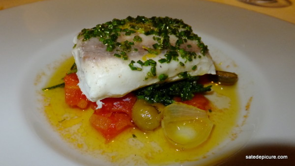 6. Dentex (local Turkish Fish), Oven Roasted Tomatoes, Capers, Halhal Olives, Samphire, Chive-Fig Vinaigrette